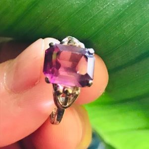 Vintage Amethyst and Sterling Ring Sz 8